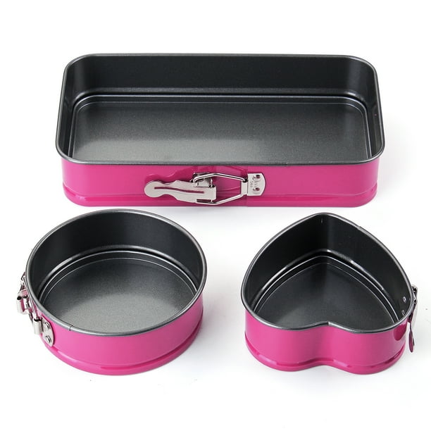 3PCS Square//Round Cake Pan Bread Baking Dish Mould Non-stick Removable Mold S
